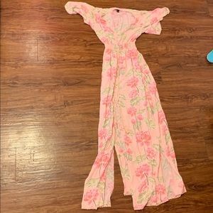 Pink floral foley dress